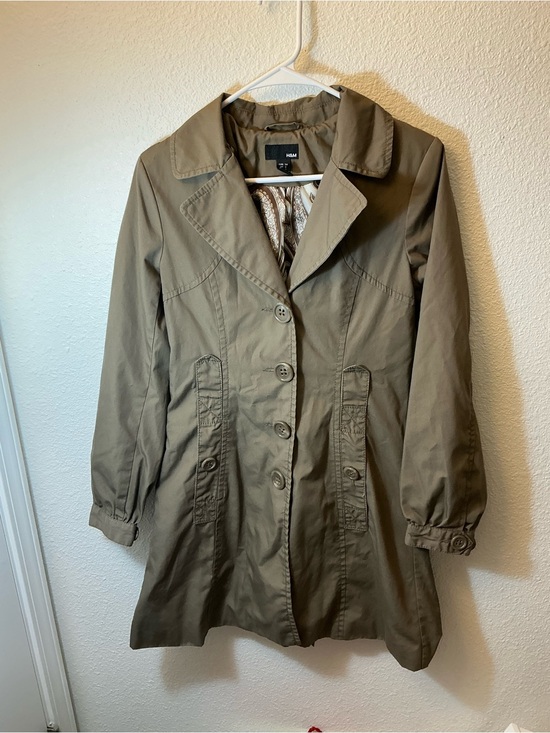 H&M Jackets & Blazers - H&M Women’s Lightweight Trench Coat Taupe Button Front Jacket Size 4